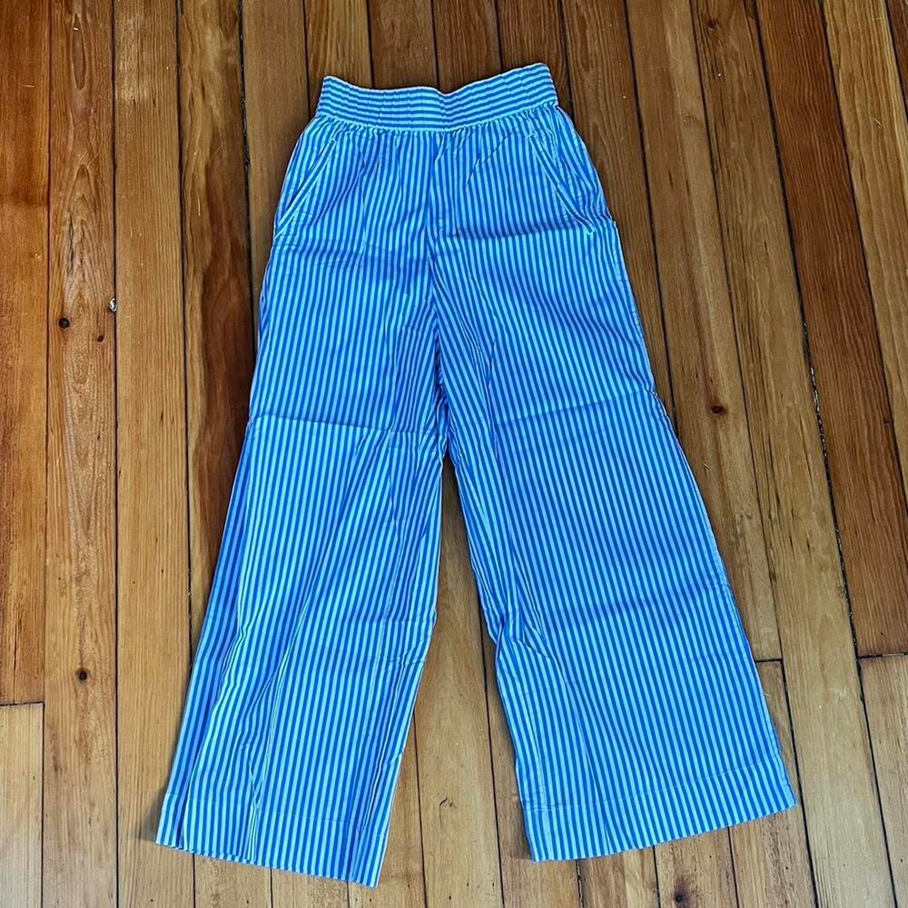 Monki blue white stripe cotton pj pyjama style pants XS